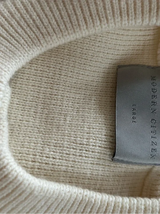 Modern Citizen Eames Organic Cotton-Wool Cardigan in Cream size large - Picture 6 of 8